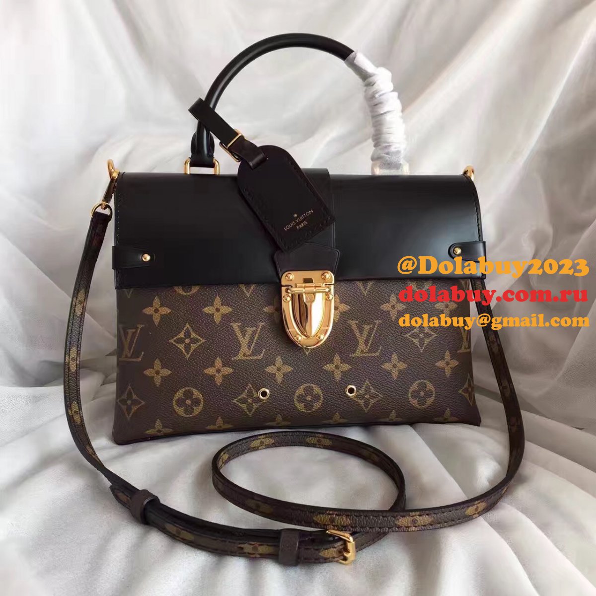 UK Louis Vuitton Damier Ebene One Handle Flap Bag MM M43125 Monogram