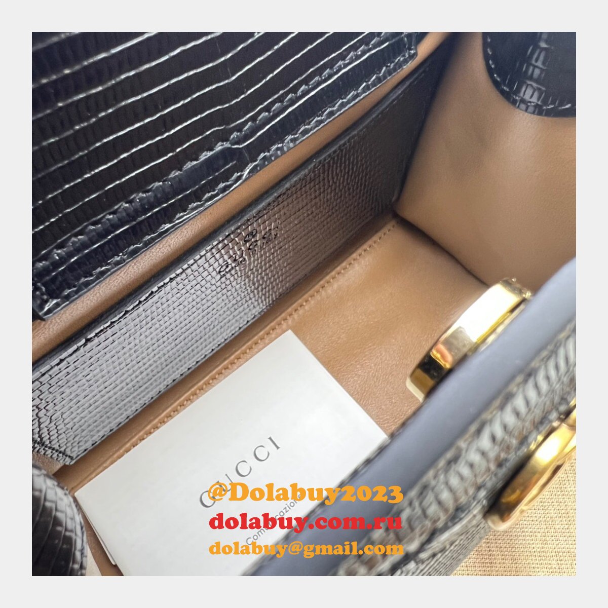 aaa quality replica G*u*i diana lizard 675800 bag