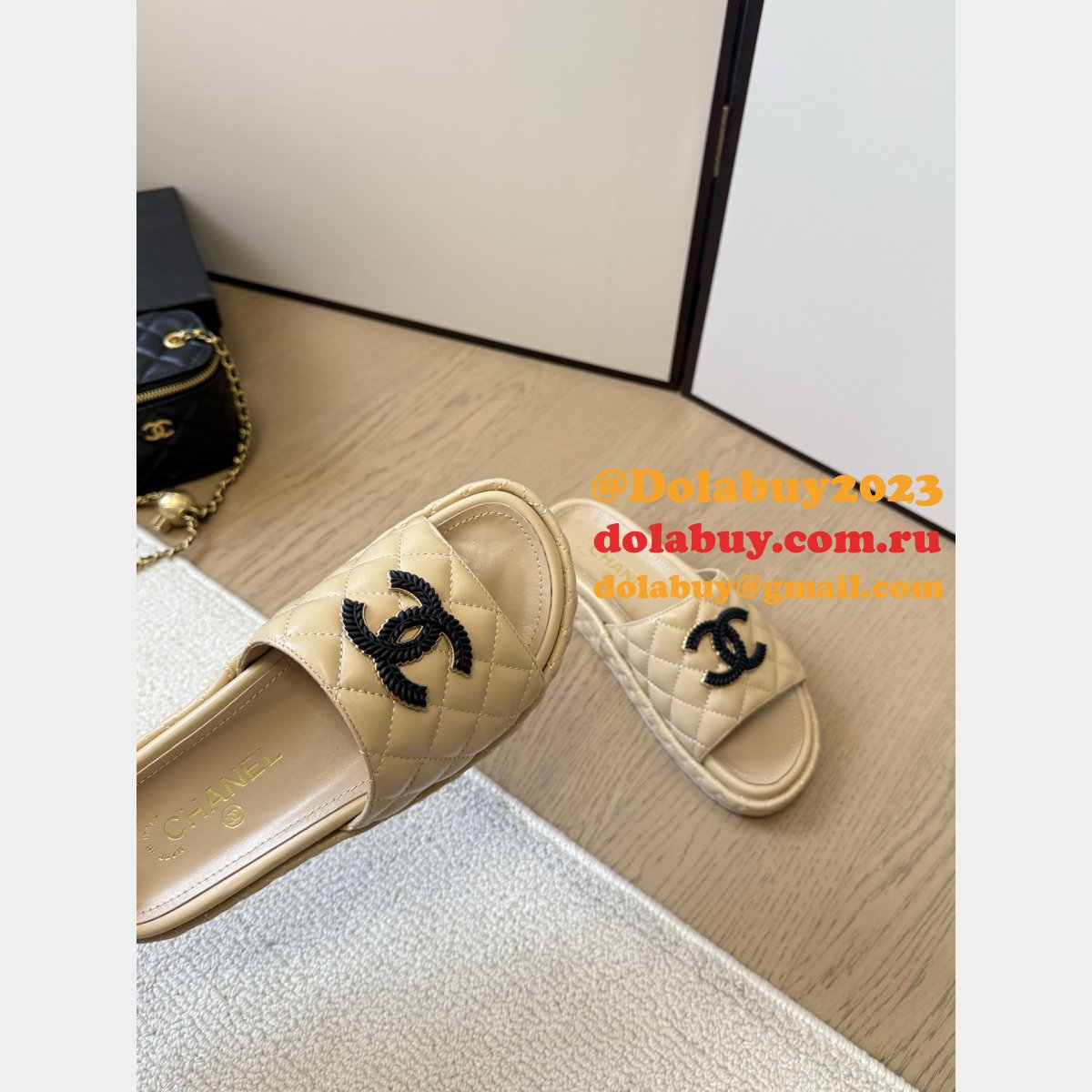 Fashion CC Mules Calfskin Women Shoes