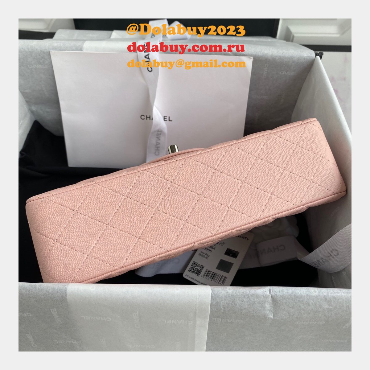 CC Best 25.5CM Classic Flap Bag Caviar Leather A01112 Pink