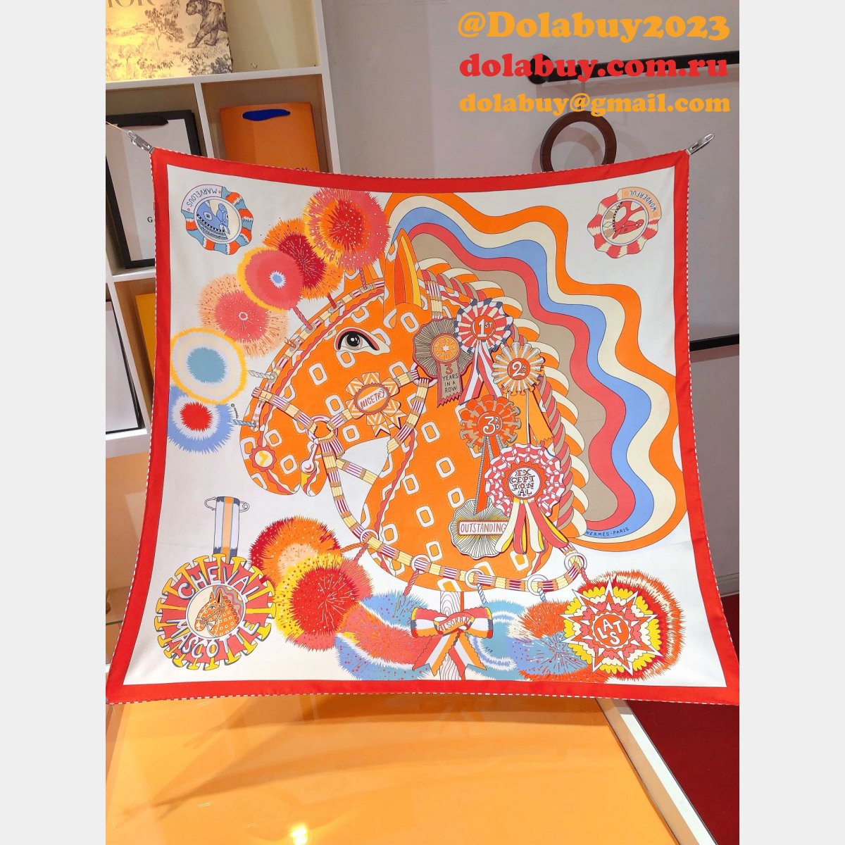 Designer Fake hermes twill silk scarf