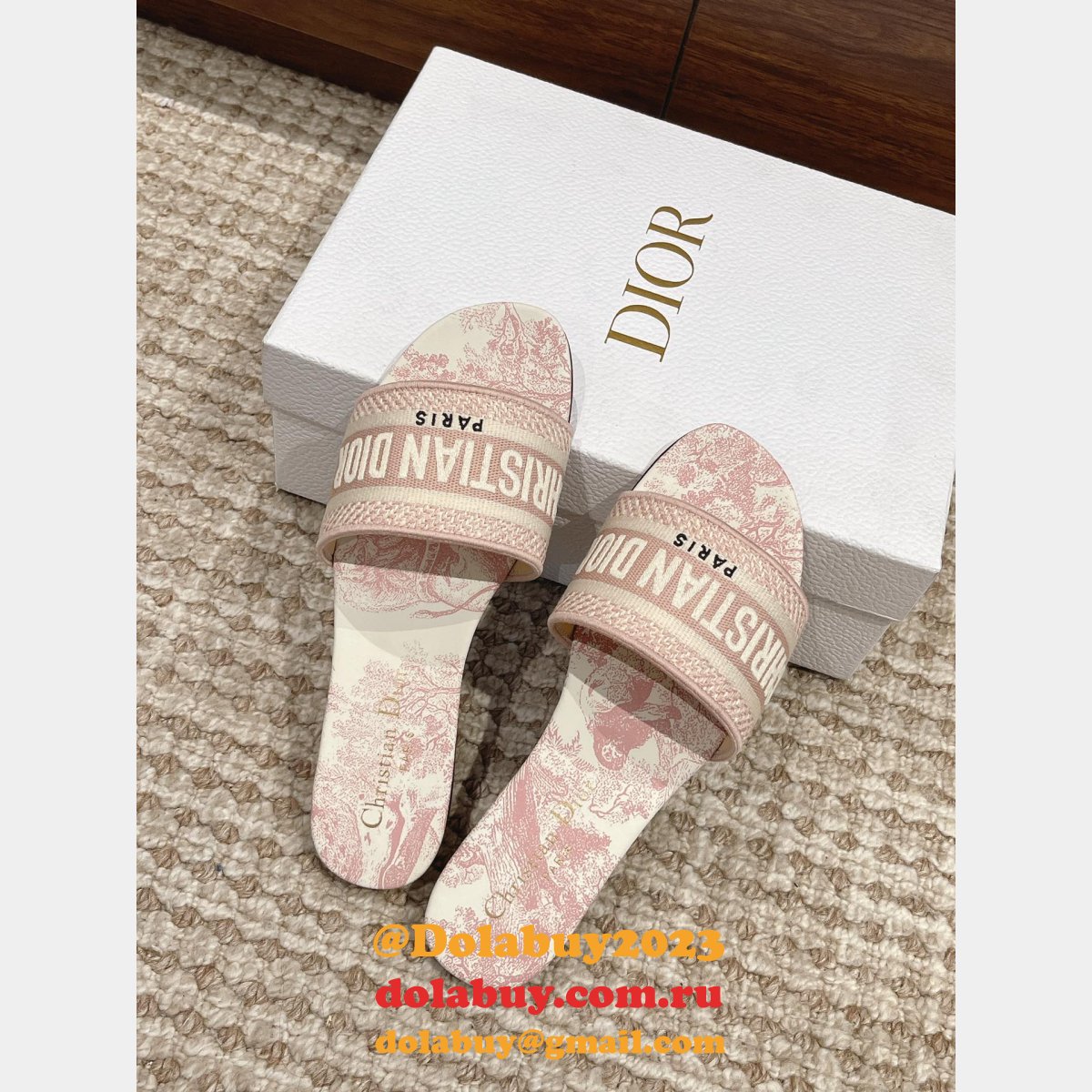 Replica Dior Flat Slipper DWAY SLIDE