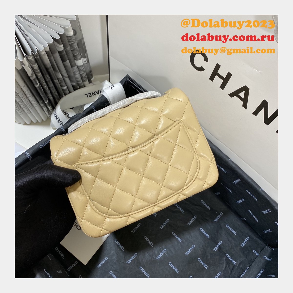 Fashion CC 1115 Lambskin Flap Bag 17cm