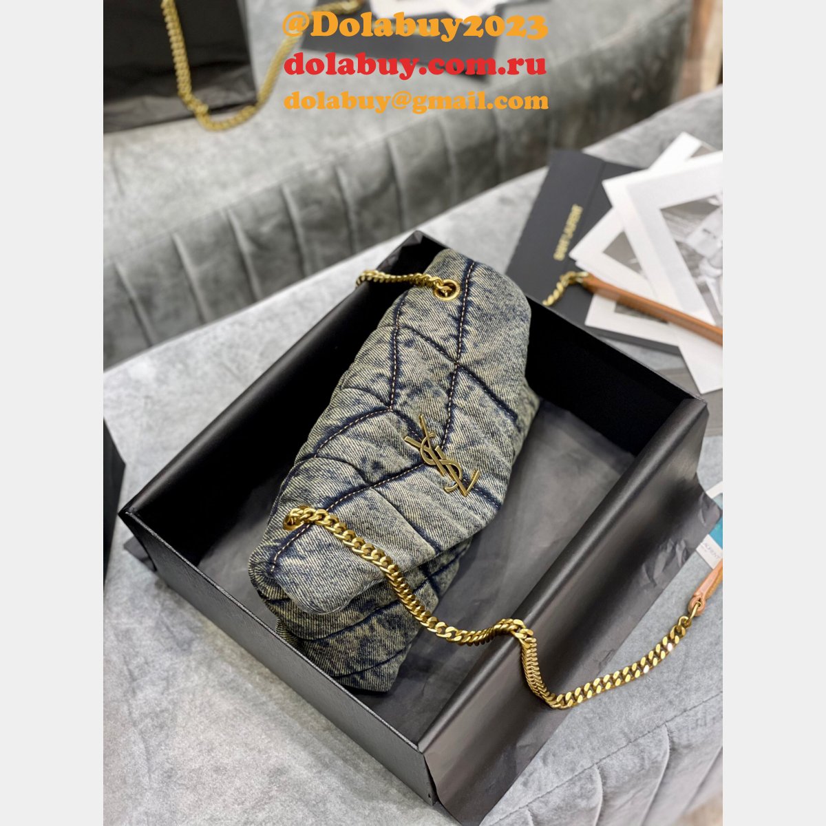 Saint Laurent Replica Loulou Puffer Shoulder 23CM Bag