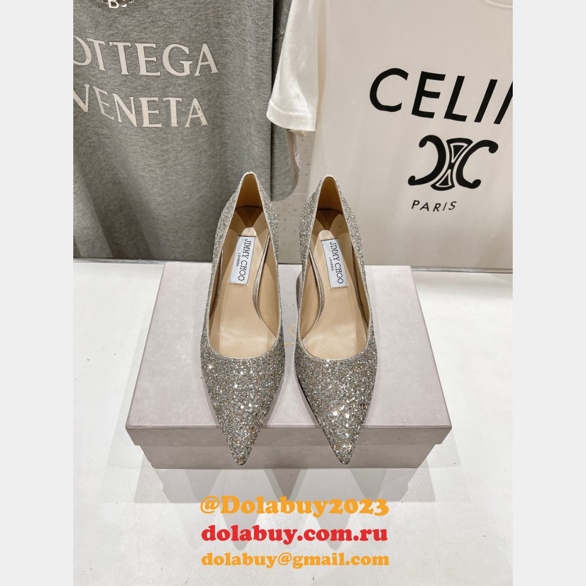 Wholesale Jimmy Choo High Heel Shoes Flat/6.5/8.5CM