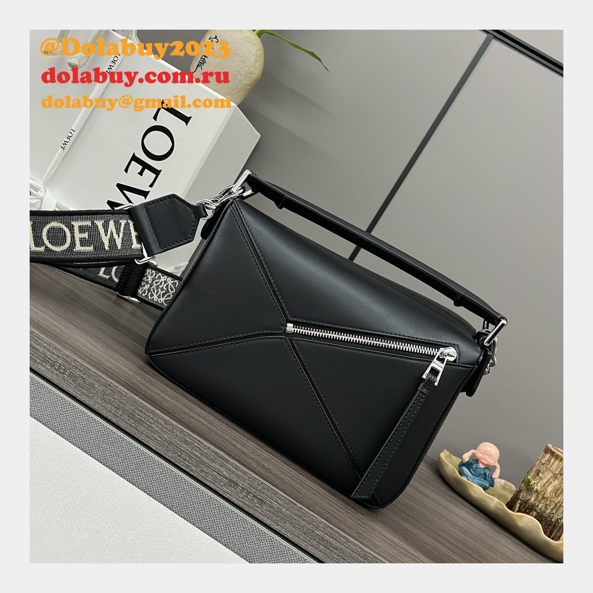 Inspired Loewe Small Puzzle Bag In Satin Calfskin 24CM With Strap