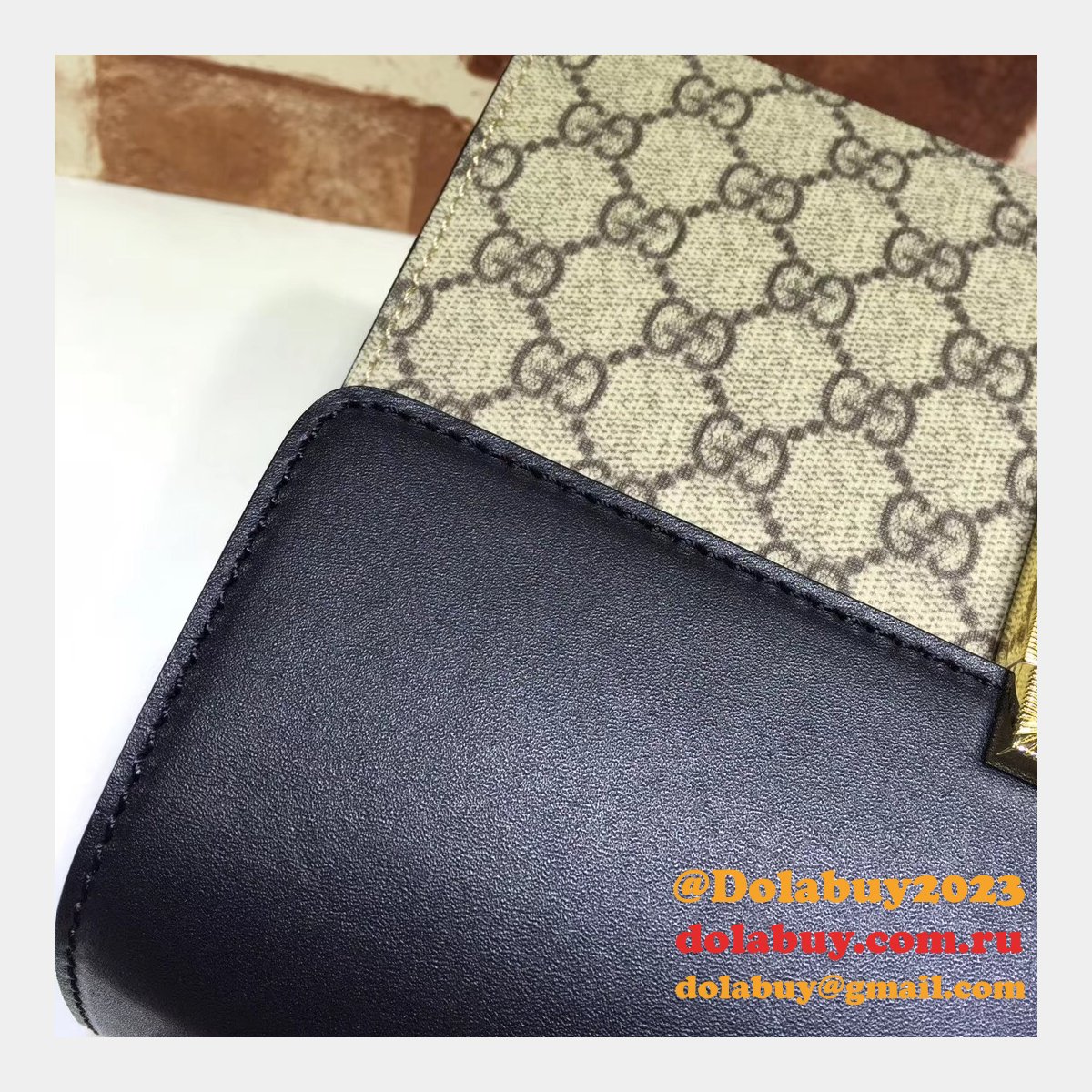 G*u*i replica 453188 gg supreme padlock small top handle bag