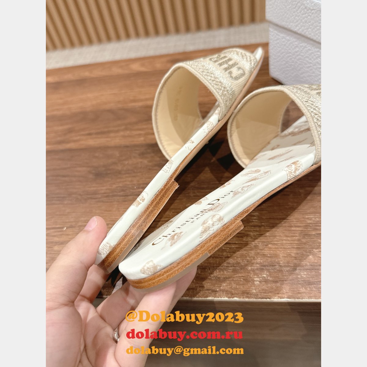 Wholesale 1:1 Mirror DIOR DWAY SLIDE Designer