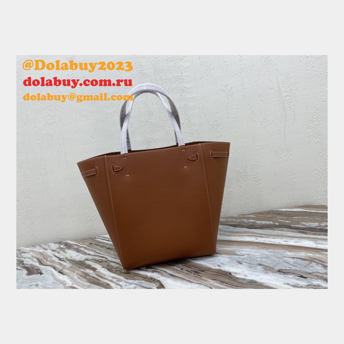 Small Celine Brown Cabas Phantom in soft grained calfskin