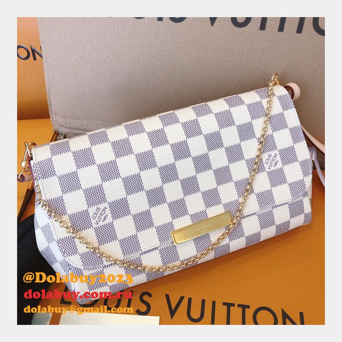 High Quality Louis Vuitton Damier Azur Canvas Favorite PM N41277
