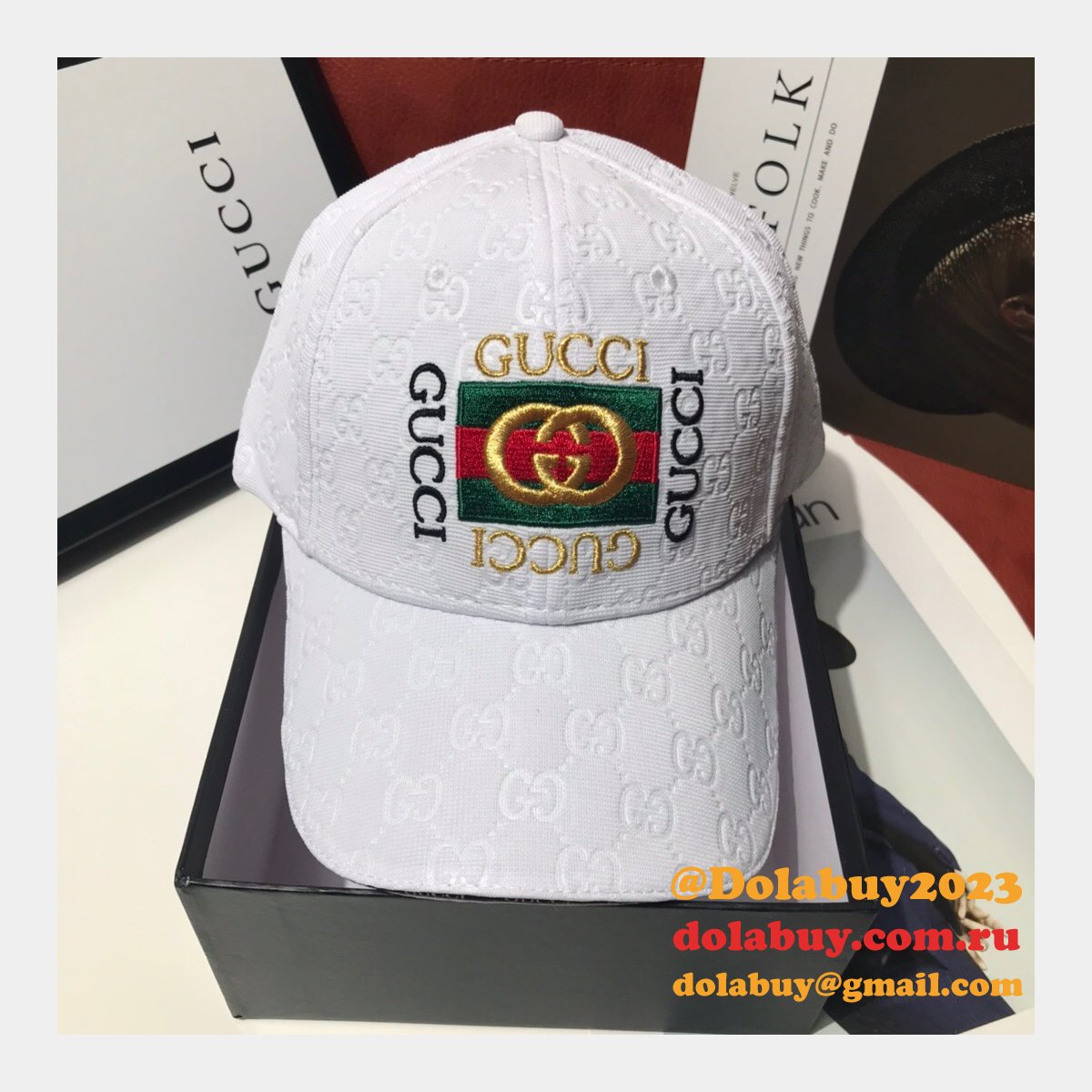 aaa+ G*u*i palace classic pattern simple embroidery logo hats