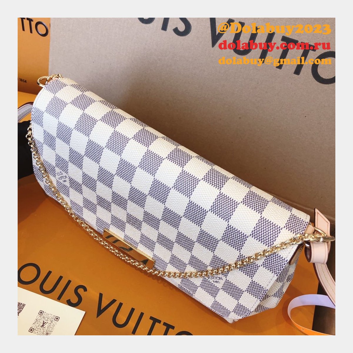 High Quality Louis Vuitton Damier Azur Canvas Favorite PM N41277