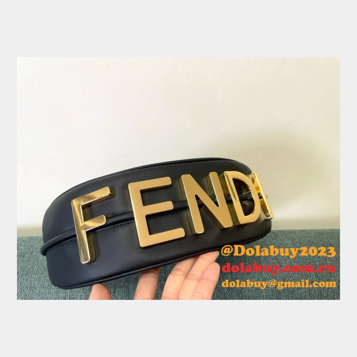 best F**di F**digraphy leather shoulder hobo bag