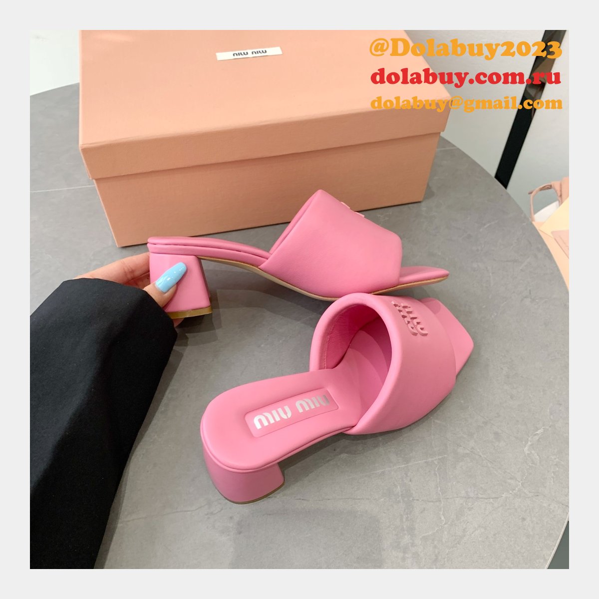 Miu Miu Replica Bread Slippers Heel Sandals Shoes