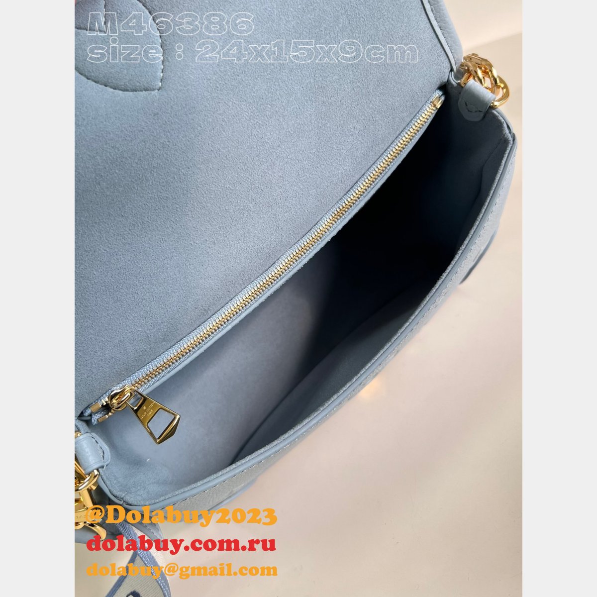 Diane Inspired Blue M46386 Monogram Empreinte Louis Vuitton Replica Bag
