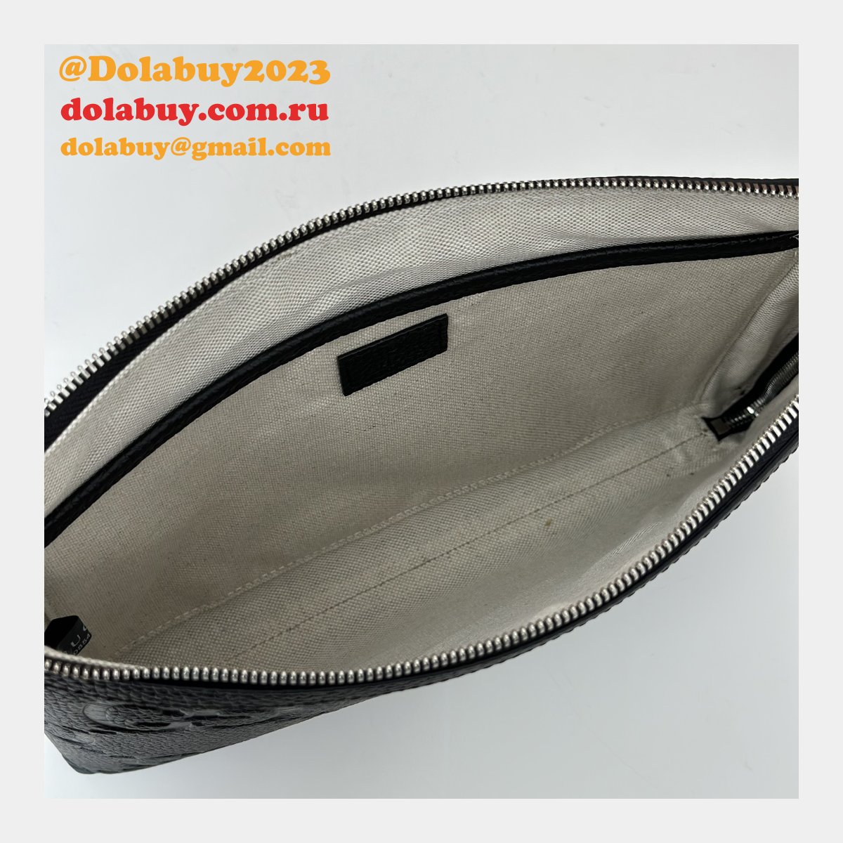 replicas G*u*i 794085 jumbo gg pouches travel document case mens black bag