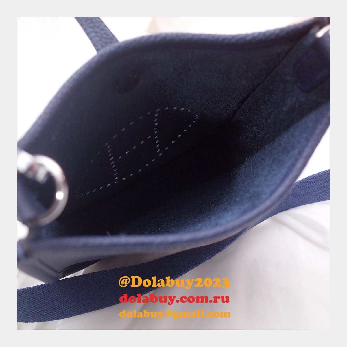 Replica Hermes Evelyne Navy blue TPM Mini Bags