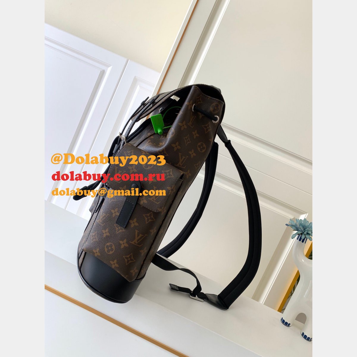 Louis Vuitton M43735 Christopher PM Monogram Macassar Canvas in Brown