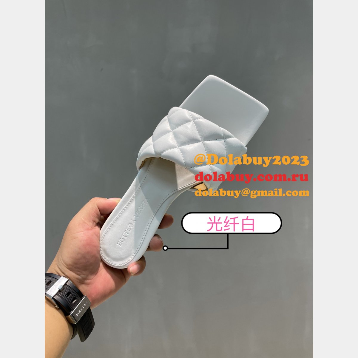 1:1 quality bottega venet fake Di*m*nd flat slippers shoes