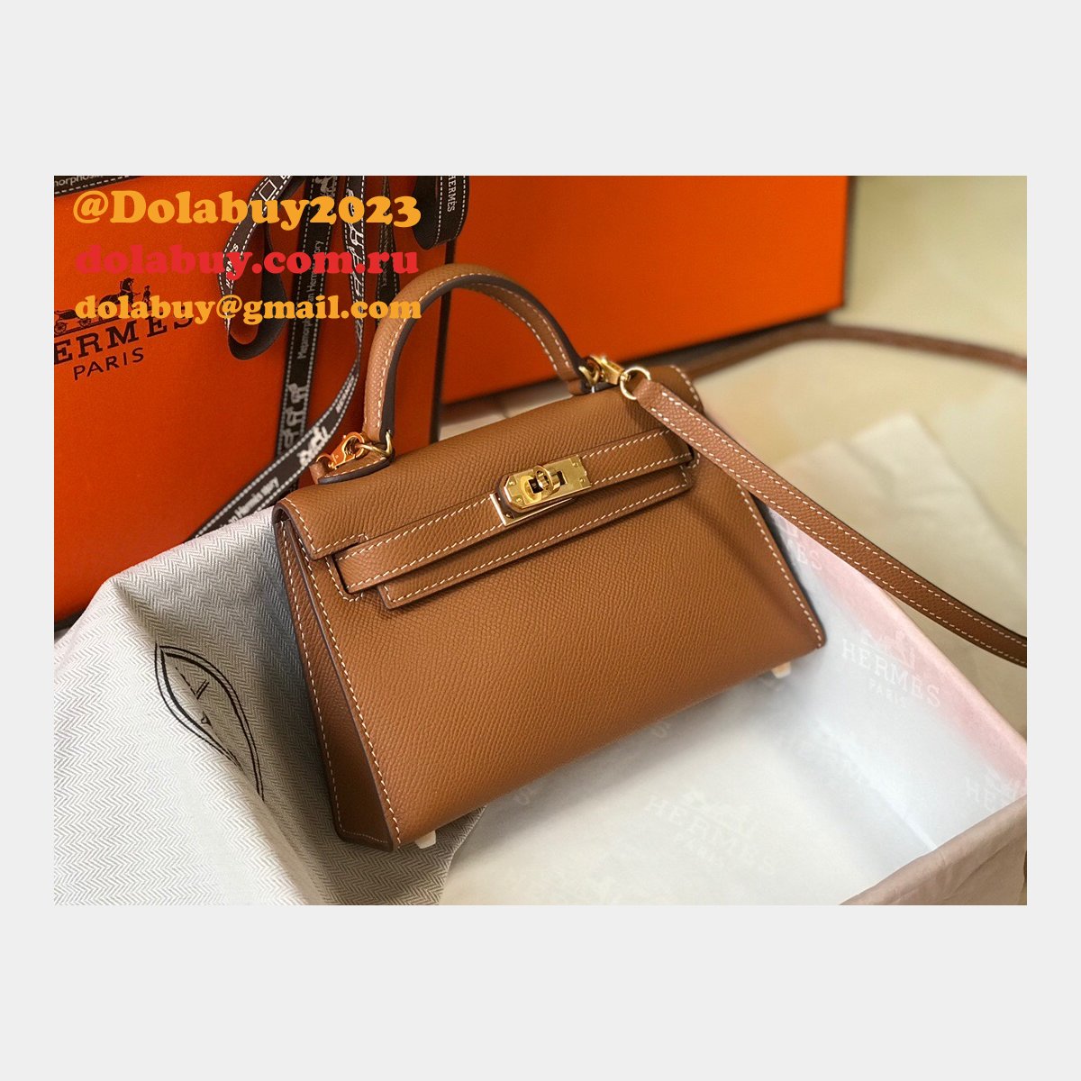 Camel Mini Kelly Replica Hermes Handbags