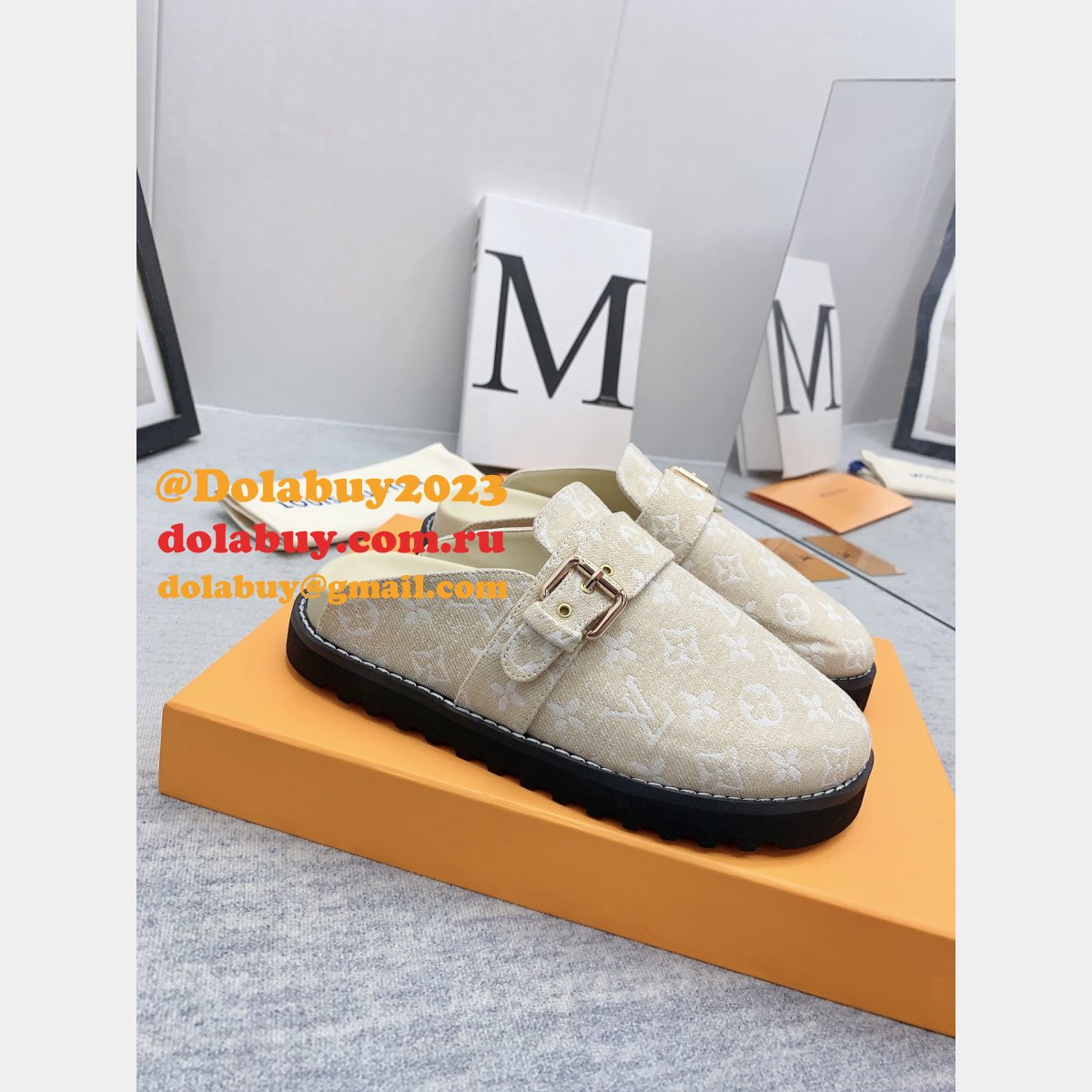 Outlet Replica Louis Vuitton Baotou Drag   men Shoes Dolabuy