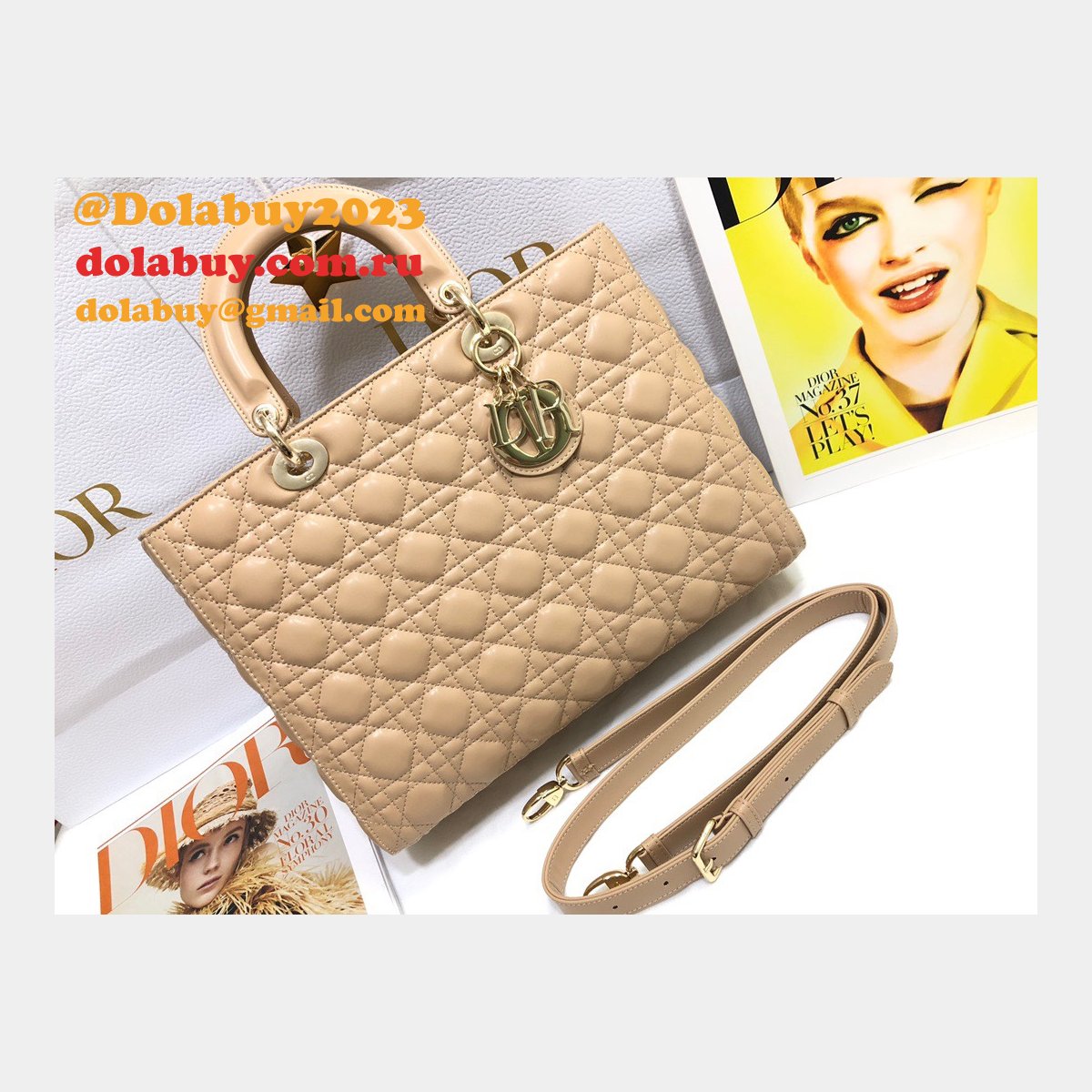 Inspired Duplicate dior lady lambskin 32CM HANDBAG