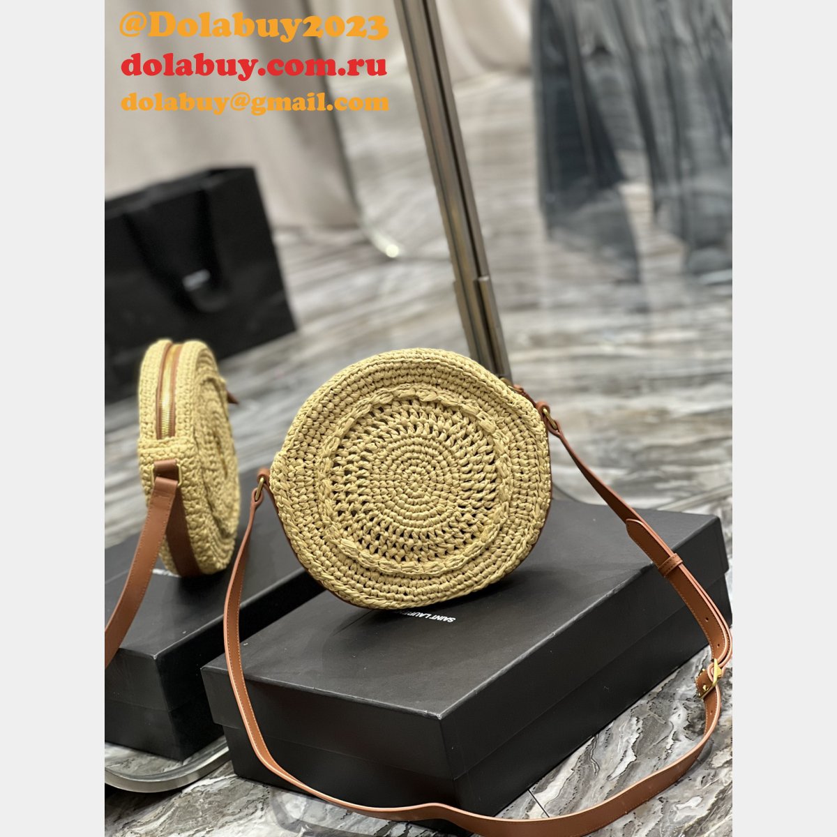 Buy Wholesale China YSL 685601 Beach Straw Woven Knockoff Bag