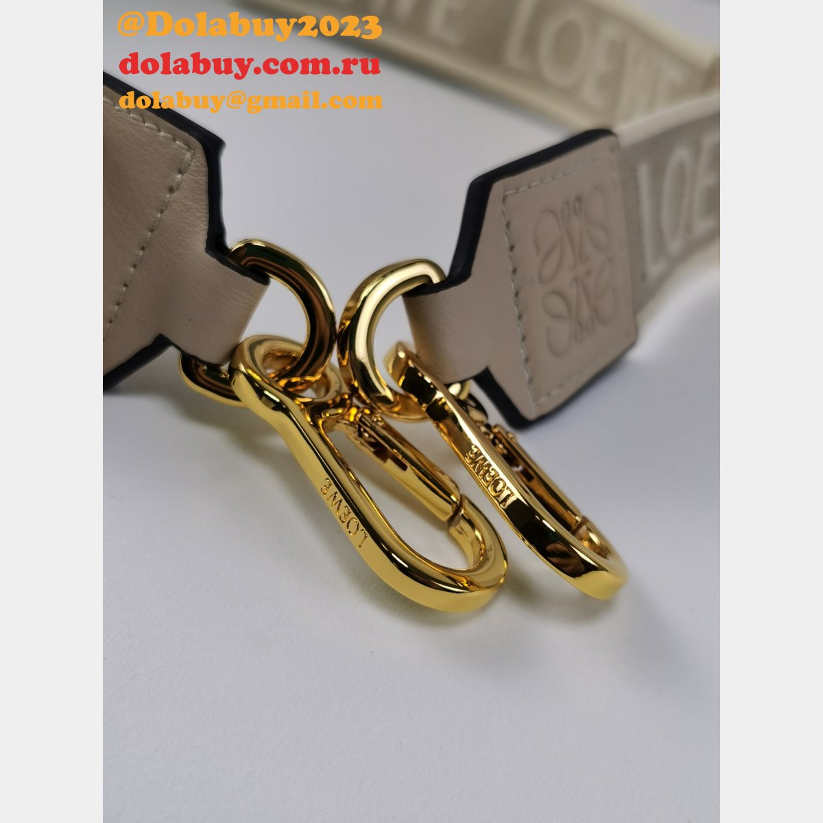 Best Loewe Anagram double-sided embroidered shoulder strap