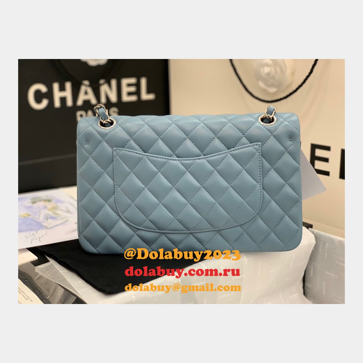 Wholesale Best Replica Lambskin CF1112 25CM Handbags Online China Sale