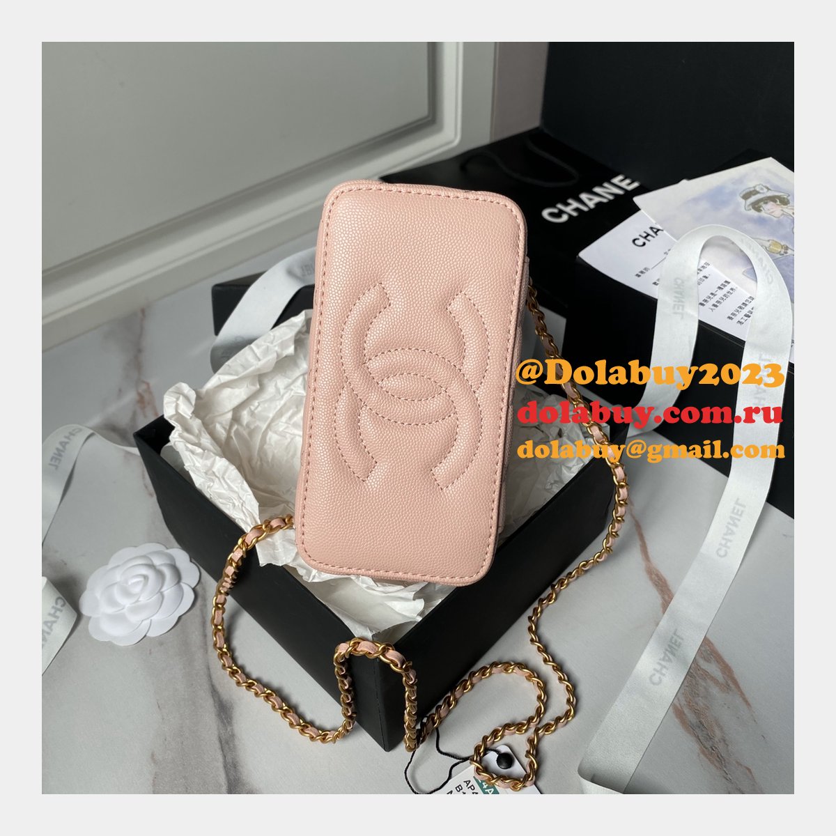 Wholesale AP4064 Gold Buckle Shoulder Vanity Copy Bag