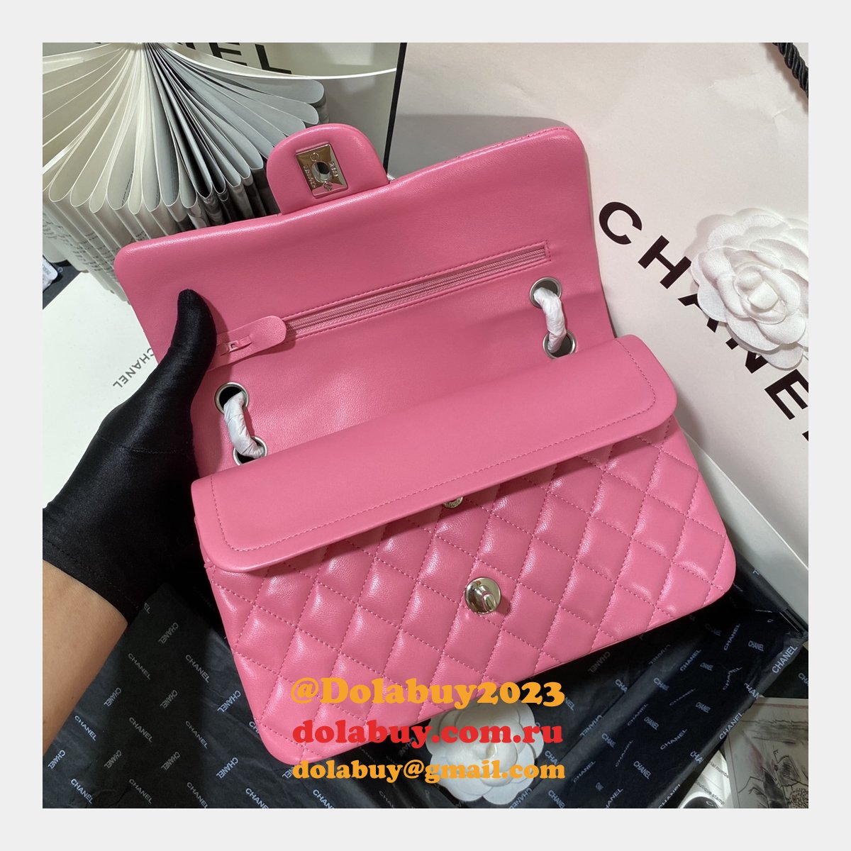 Top Quality Replica Lambskin CF1112 Bags 25CM PINK