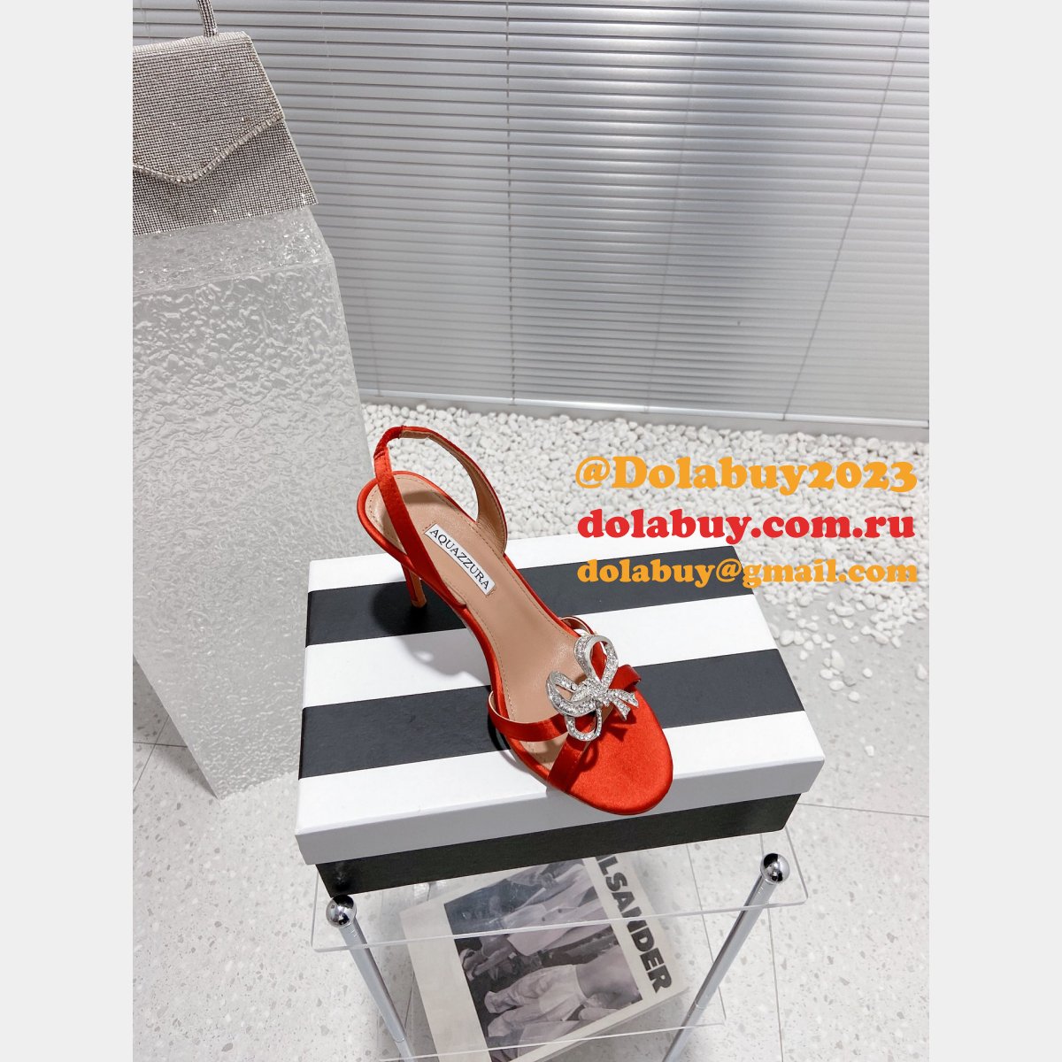 Top Aquazzura replica stores to buy 1:1 bow high heel sandals shoes
