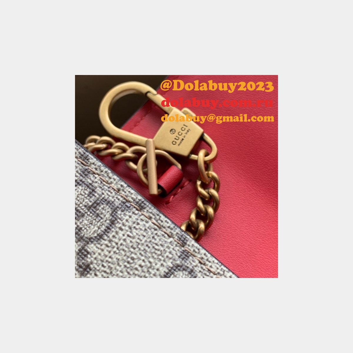 G*u*i designer beige gg supreme mini bag with cherries