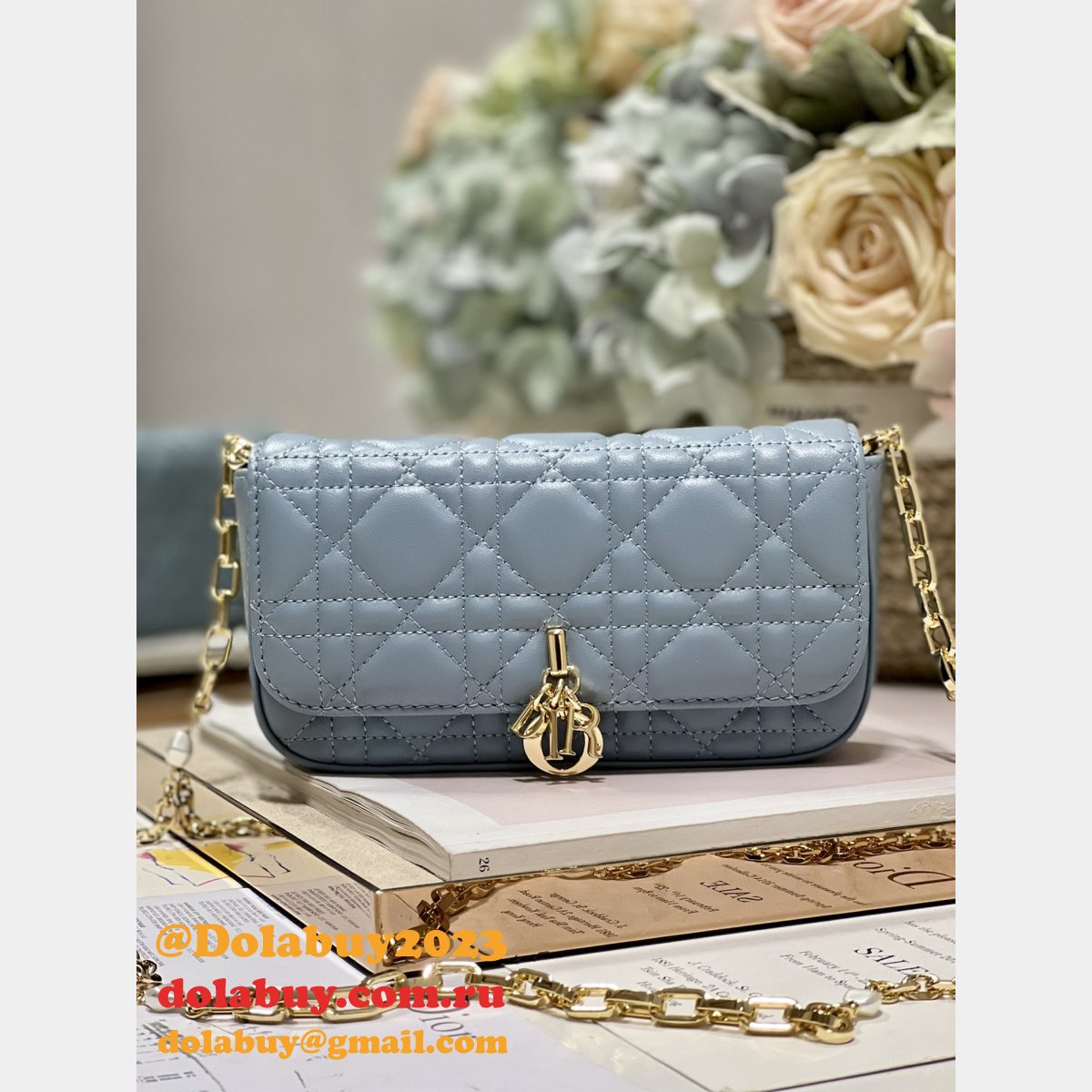 Cheap Lady Replica Designer Christian Dior Phone Pouch 0977 Bag