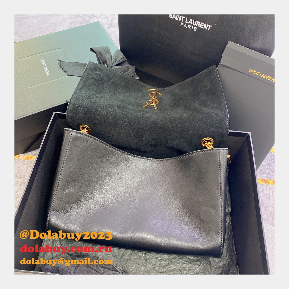 Fashion SAINT LAURENT KATE REVERSIBLE MEDIUM BAG 553804