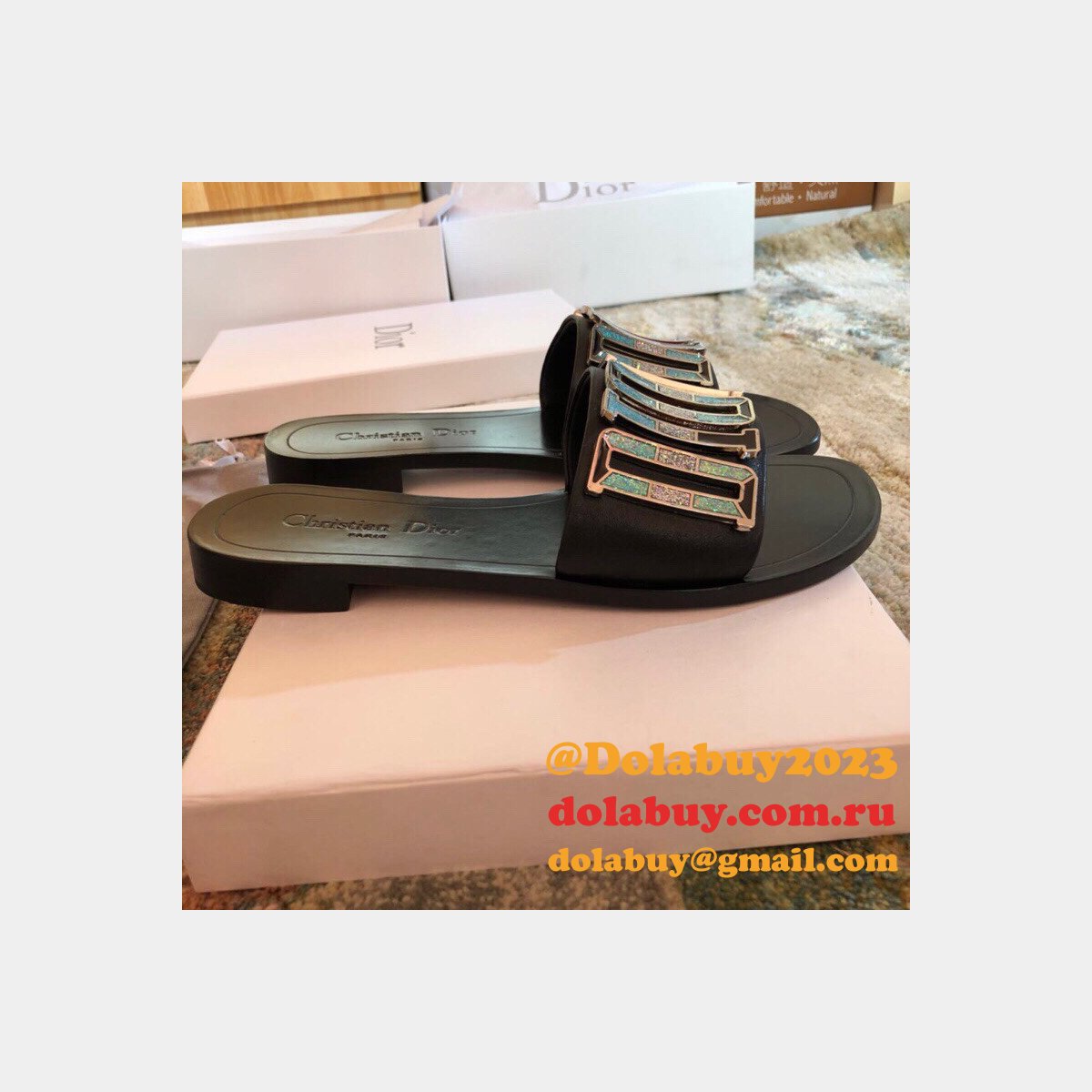 Wholesale Luxury DIOR FALT SLIPPER Top Quality
