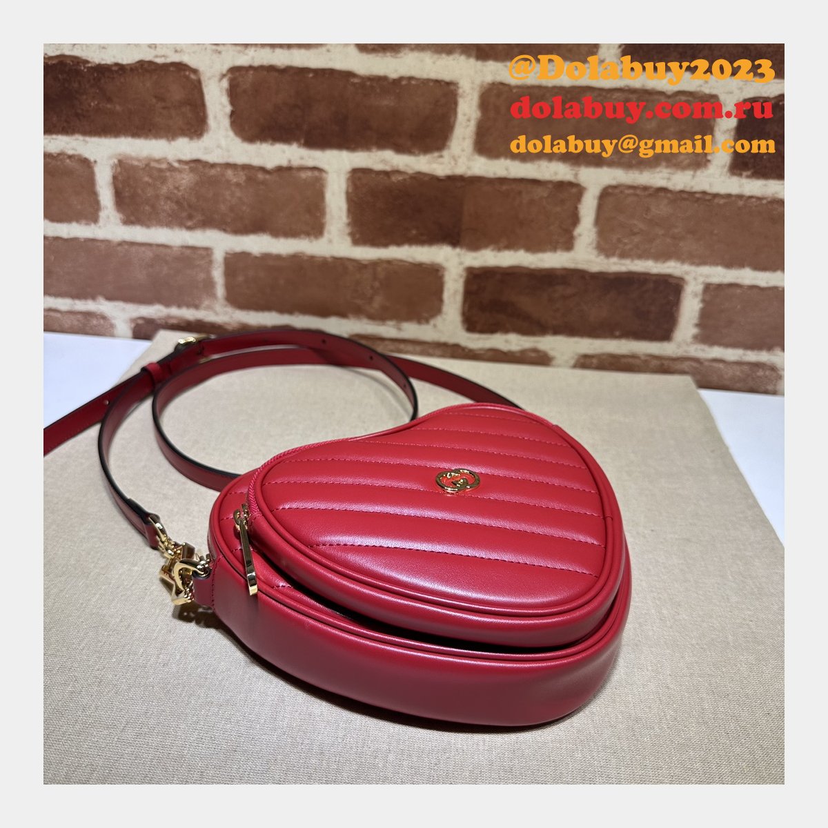 Top Quality GG MARMONT 751628 Heart matelasse BAG