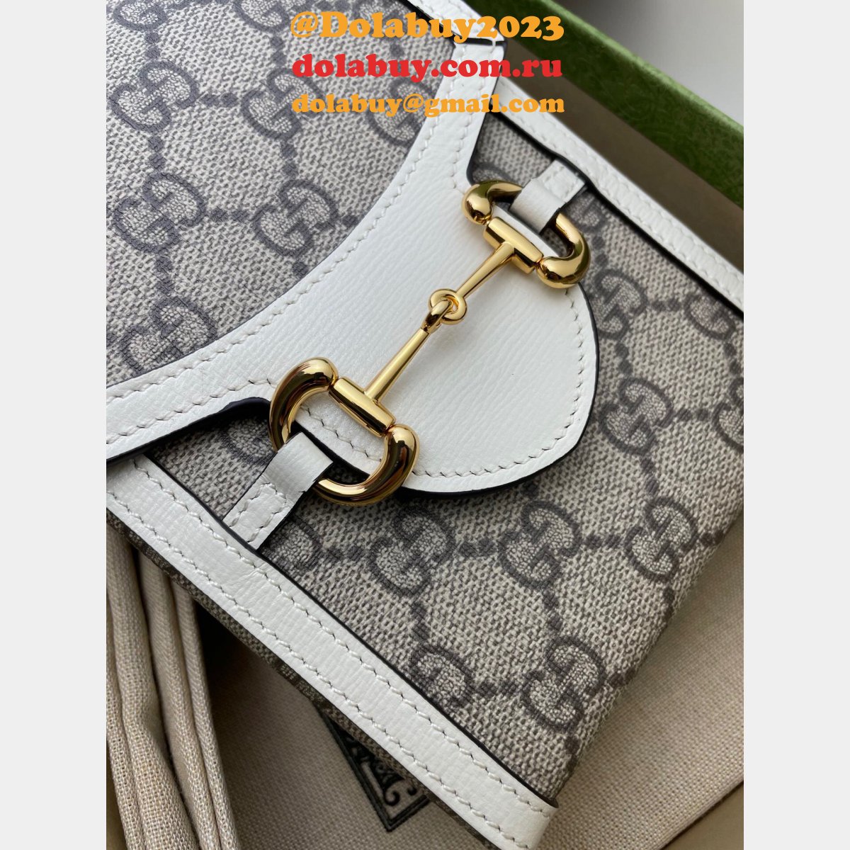 white replica G*u*i horsebit 1955 mini top quality 625615 bag
