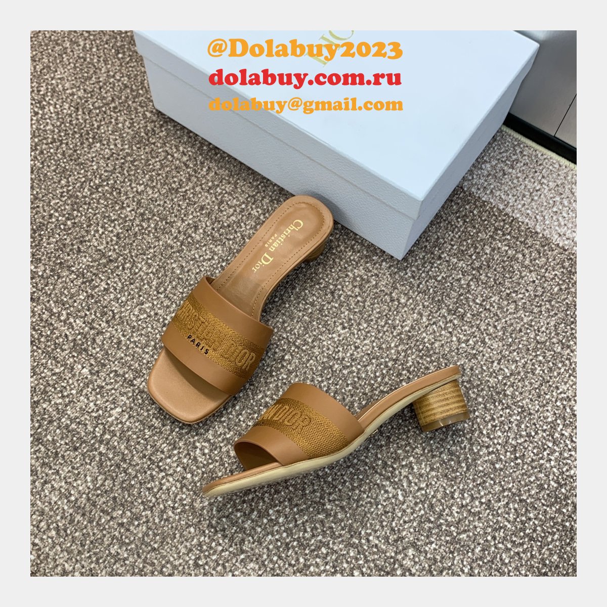 Top Quality DIOR Dway Heeled Slide