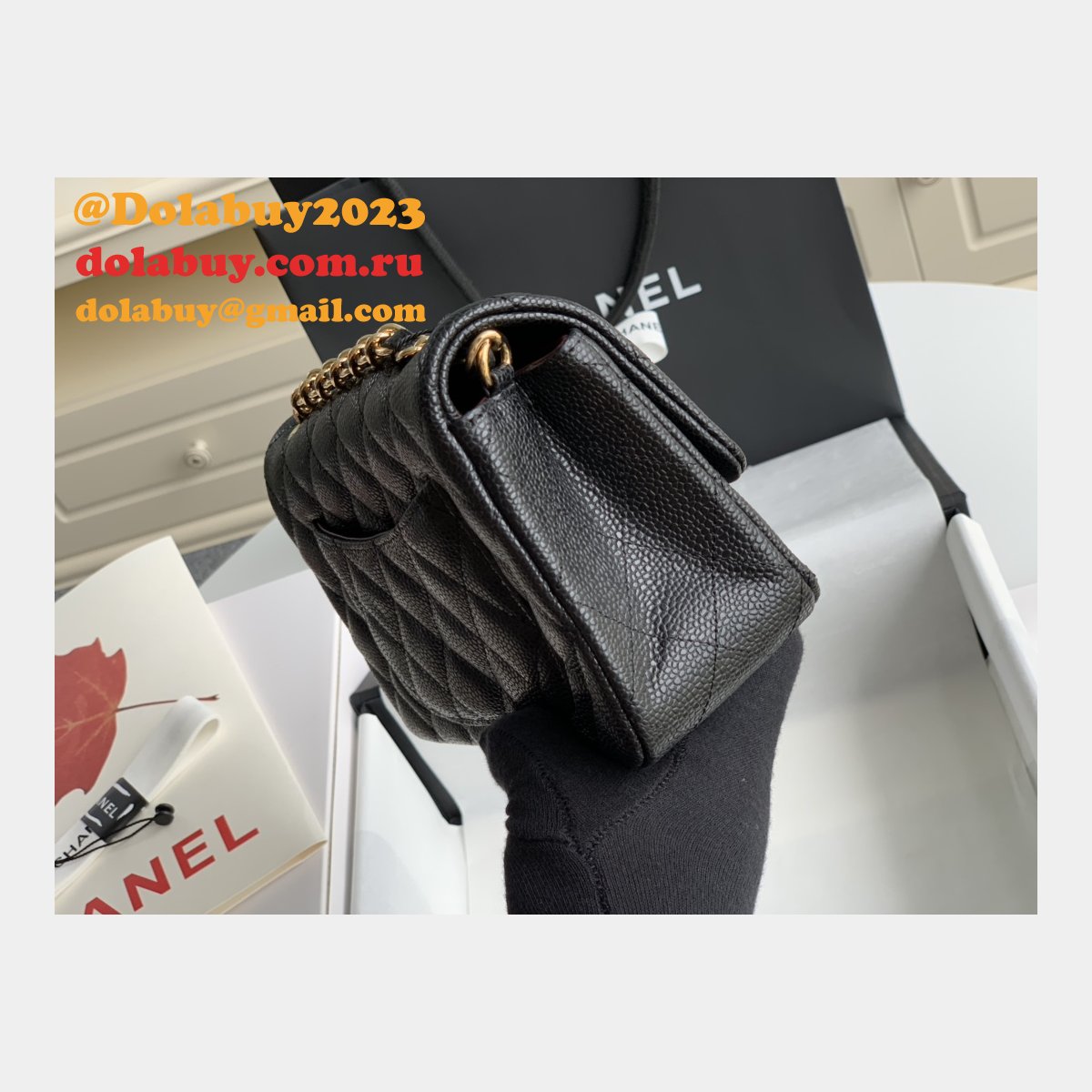 Top Quality CC Caviar Leather Flap Bag 1116 20CM