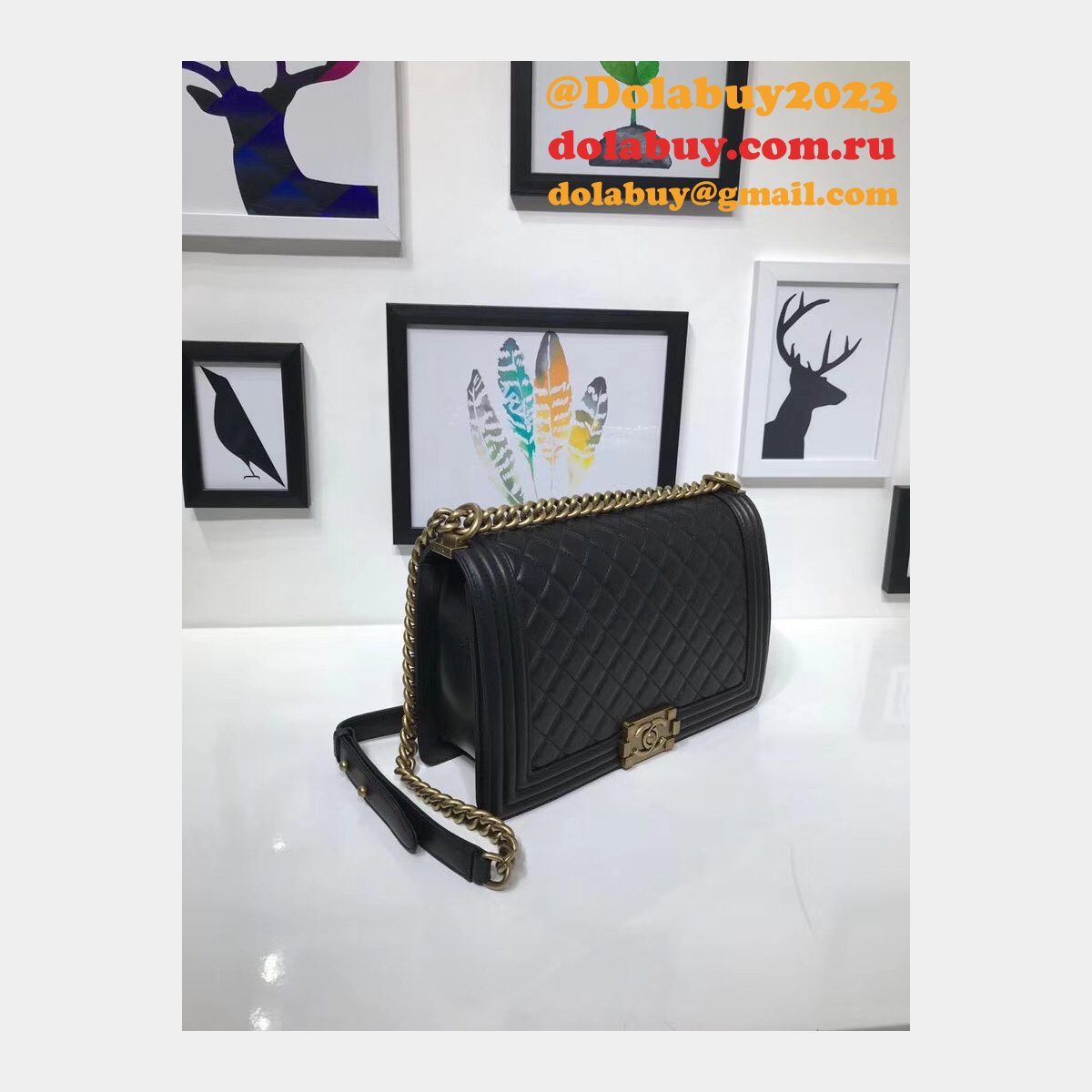 Fake CC Le Boy Cheap Mall High Quality Bags Lambskin 28cm