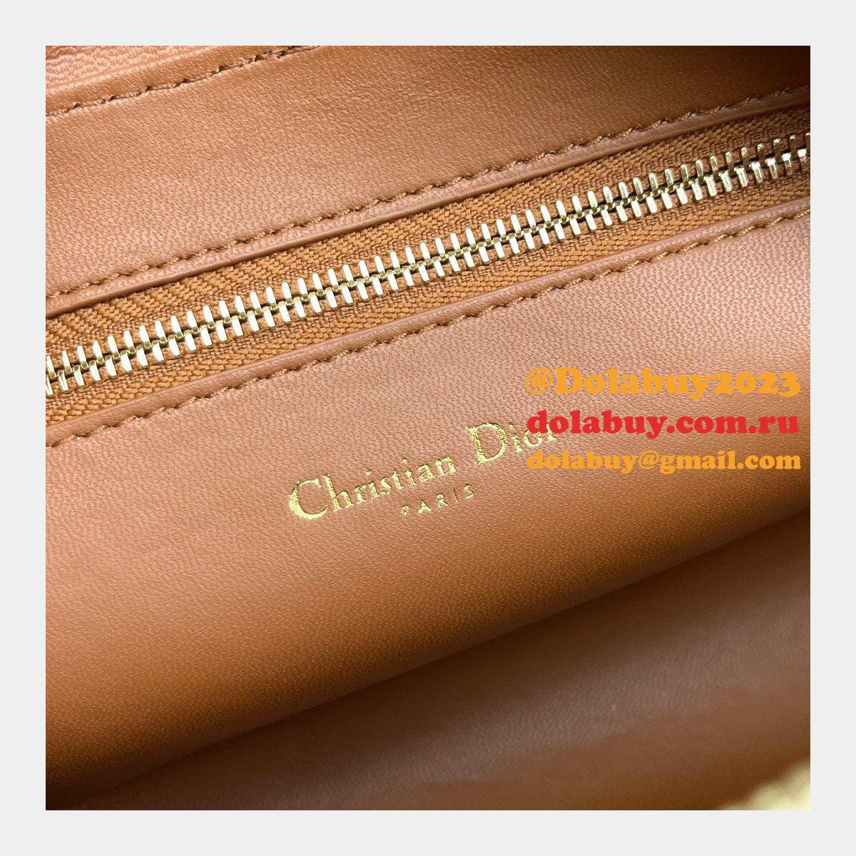 High Quality Dior Caro Bag Brown Supple Cannage Calfskin