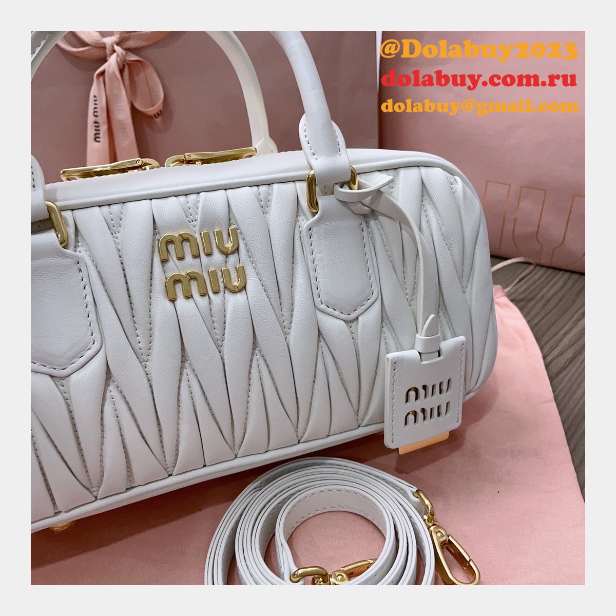 Great Replica Miu Miu Top Handle Matelasse 5BB148 Bags