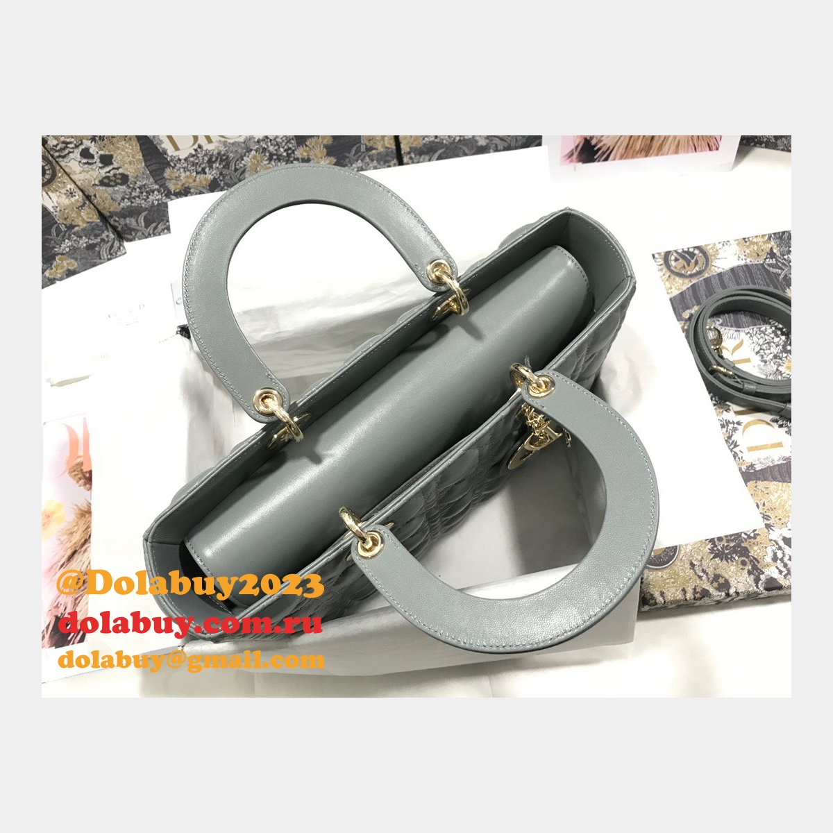 Inspired Duplicate dior lady lambskin 32CM HANDBAG