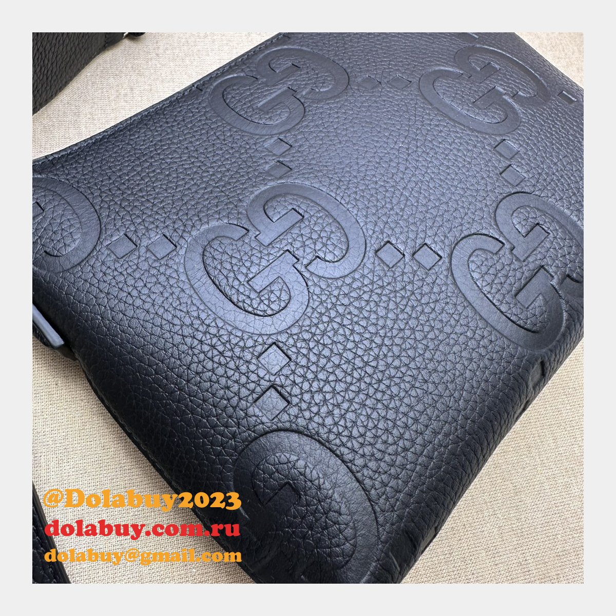 black jumbo gg G*u*i knockoff messenger men 761747 luxury bag