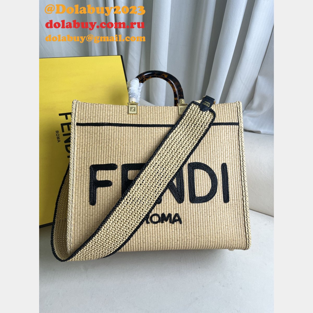 top quality F**di summer raffia shopping bag wholesale
