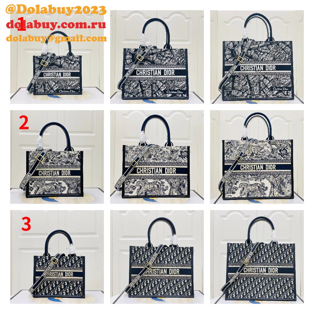 Luxury Dior Book tote with strap new 1286 all size