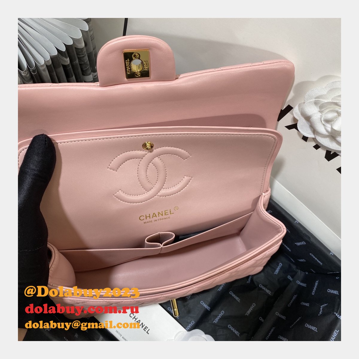 Top Quality Replica Lambskin CF1112 Bags 25CM PINK