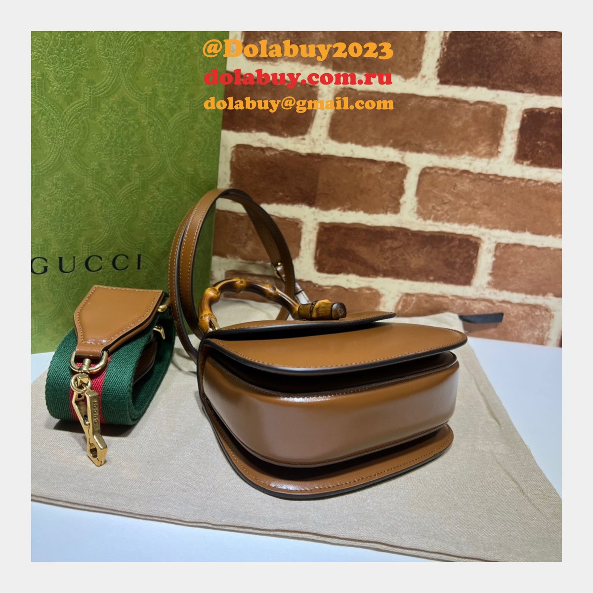 1:1 replica G*u*i fashion 686864 mini top handle bag with bamboo