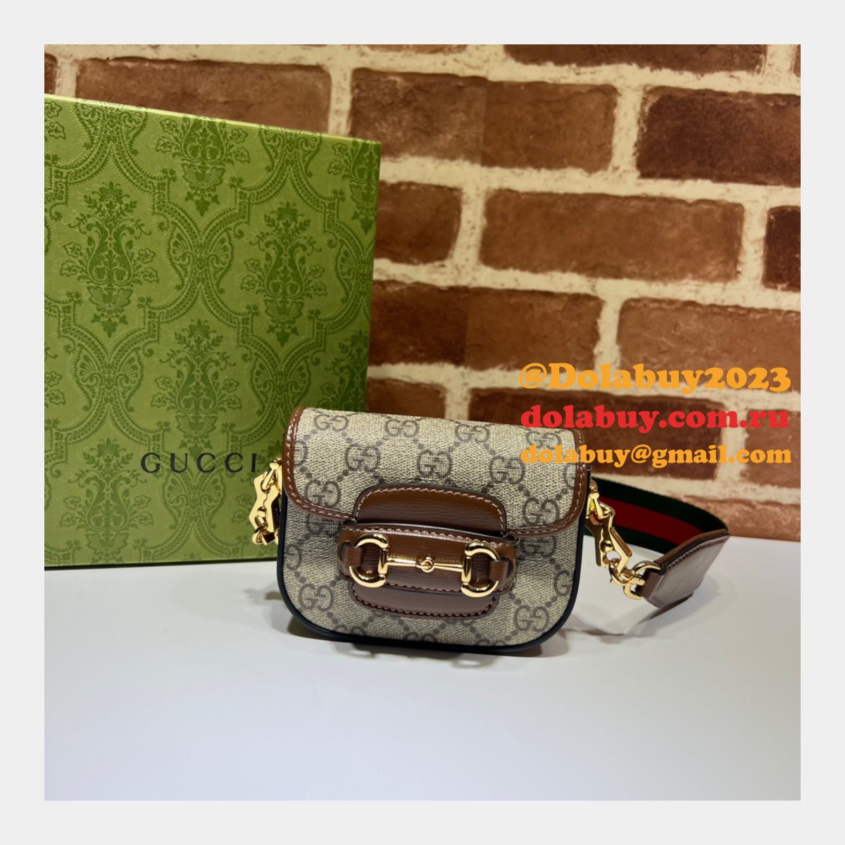 china G*u*i high-end replica 699760 horsebit 1955 strap wallet